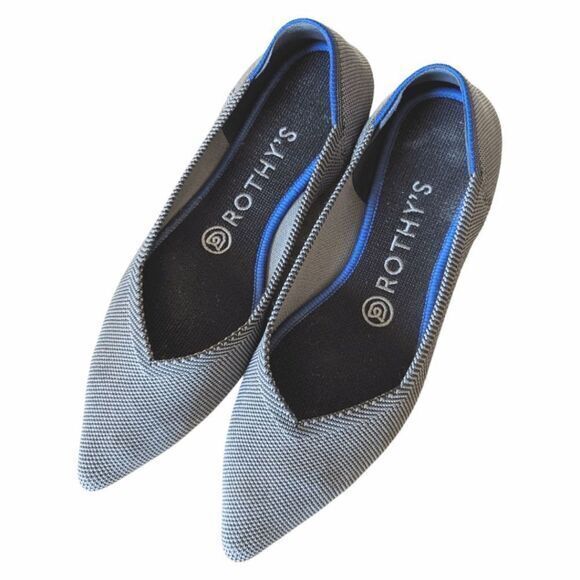 Rothy's The Point Cloud Gray Birdseye Slip On Ballet Flats size 7 - Picture 2 of 9